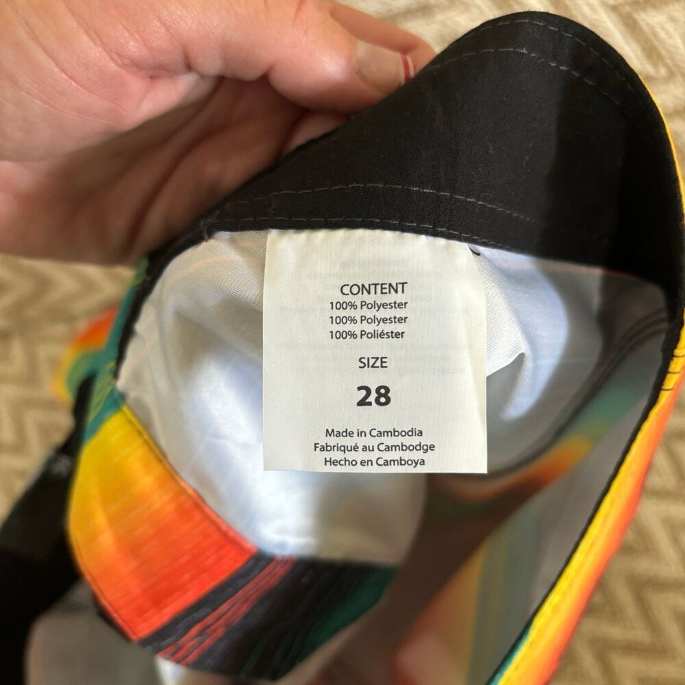 O’Neill Boys Santa Cruz Board Shorts Swim Trunks Multi Stripe Size 16 NWT - Picture 9 of 10